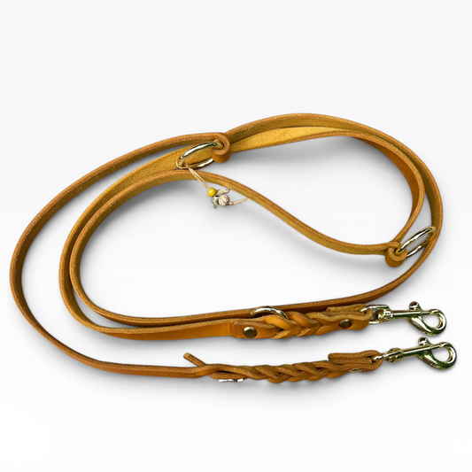 Goldstück Fettlederleine 12mm