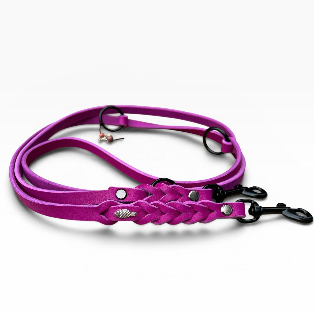 Magenta Fettlederleine 12mm