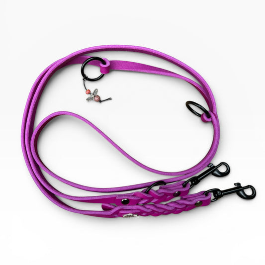 Magenta Fettlederleine 12mm